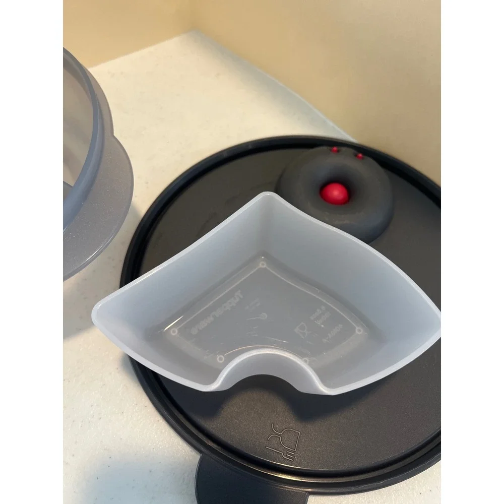 Tupperware CrystalWave Divided Microwave Reheatable Container Gray 3 Section